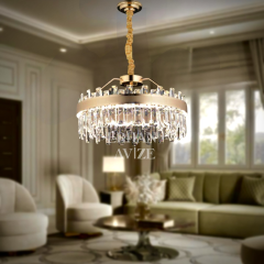 EASD-153 Kristal Yuvarlak Gold LED Avize