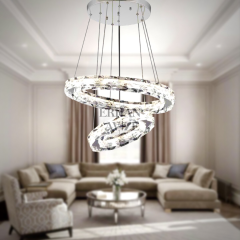 EAPD-136 Kristal Krom Sarkıt LED Avize