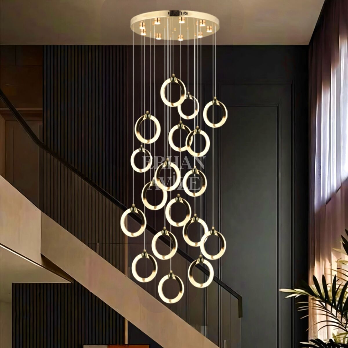 EASD-227 Sarkıt 18’li Gold LED Avize