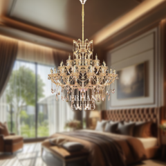 MARİATHERESA 36’lı Kristal Gold Cam Kol Avize