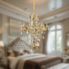 MARİATHERESA 8’li Kristal Gold Cam Kol Avize