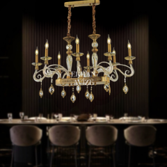 EAGZM-06 YM 8’li Kristal Gold Cam Kol Avize