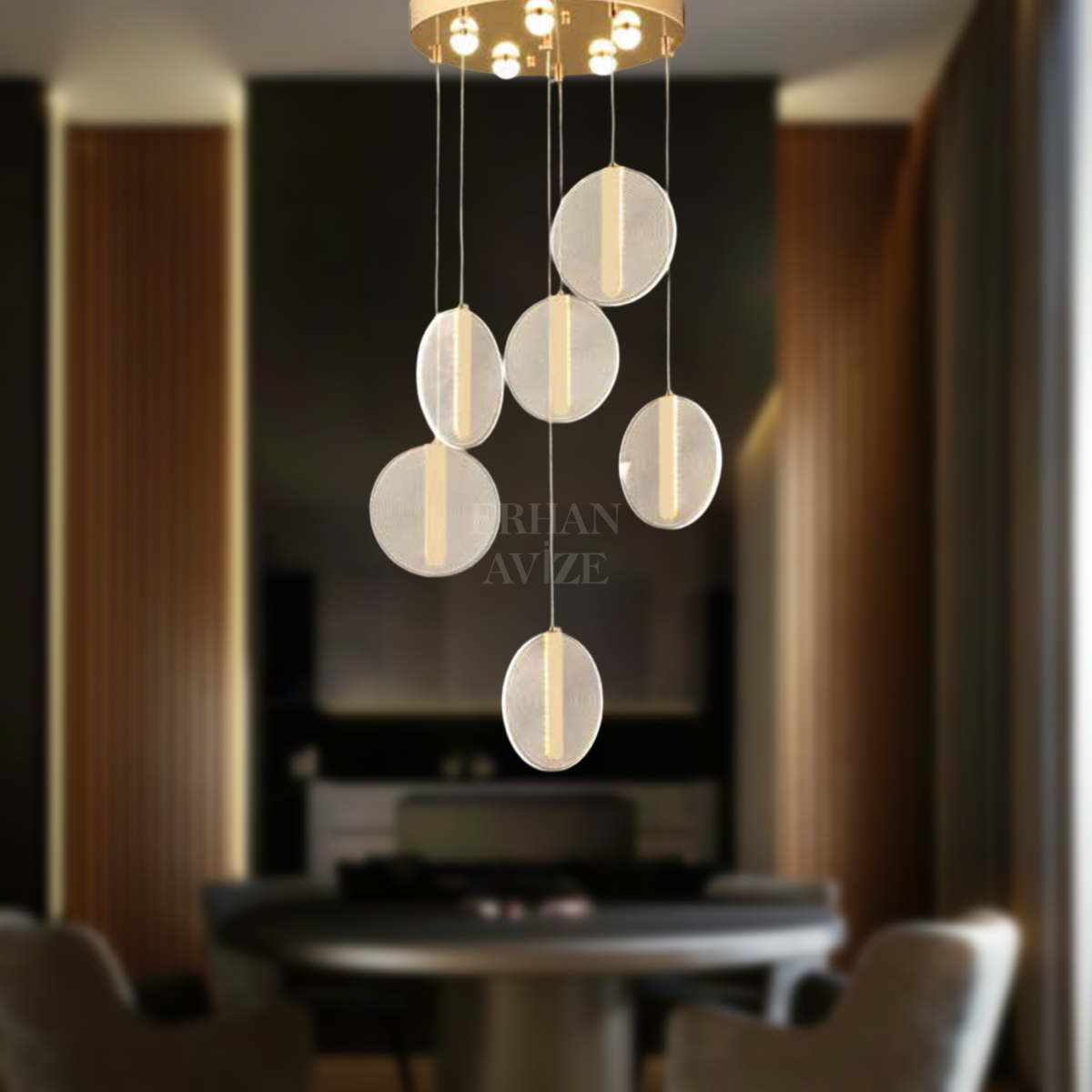 EAAD-89 6’lı Sarkıt Gold LED Avize