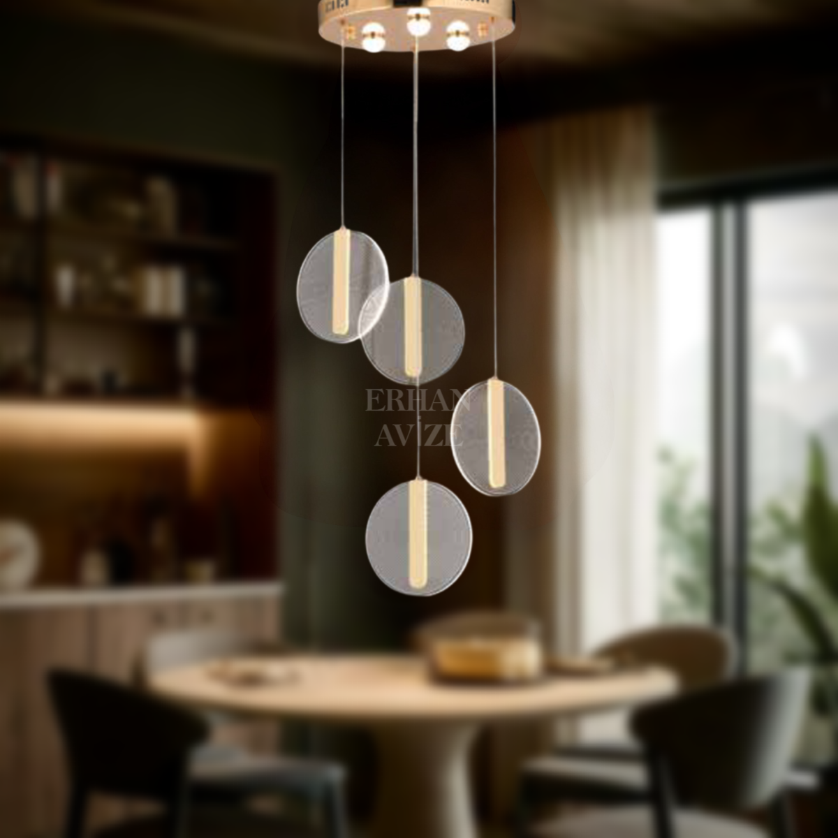 EAAD-89 4’lü Sarkıt Gold LED Avize