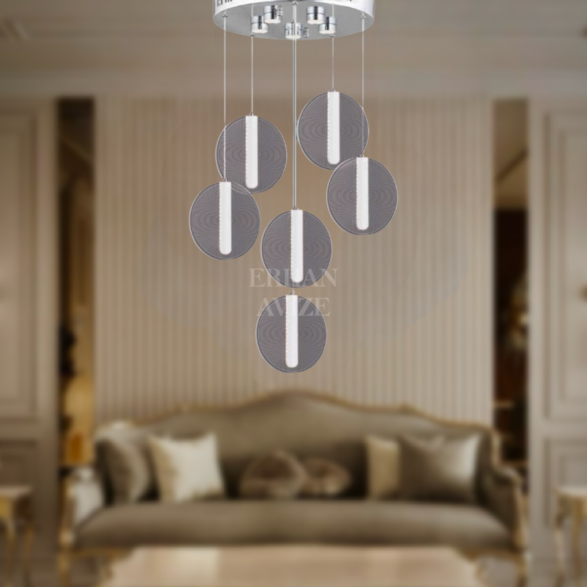 EAAD-89 6’lı Sarkıt Krom LED Avize