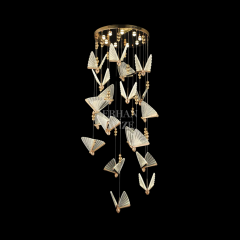 EAAD-82 19’lu Kelebek Sarkıt Gold LED Avize