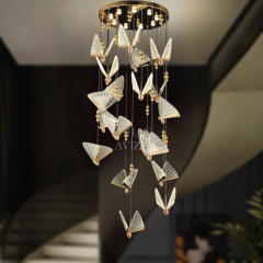 EAAD-82 19’lu Kelebek Sarkıt Gold LED Avize