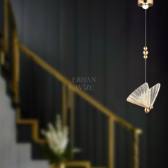 EAAD-82 Tekli Kelebek Gold LED Avize