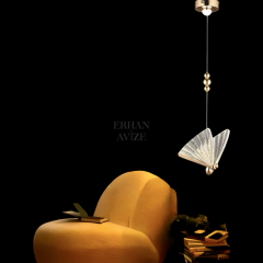 EAAD-82 Tekli Kelebek Gold LED Avize