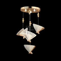 EAAD-82 4’lü Kelebek Sarkıt Gold LED Avize