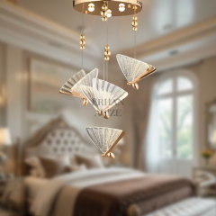 EAAD-82 4’lü Kelebek Sarkıt Gold LED Avize