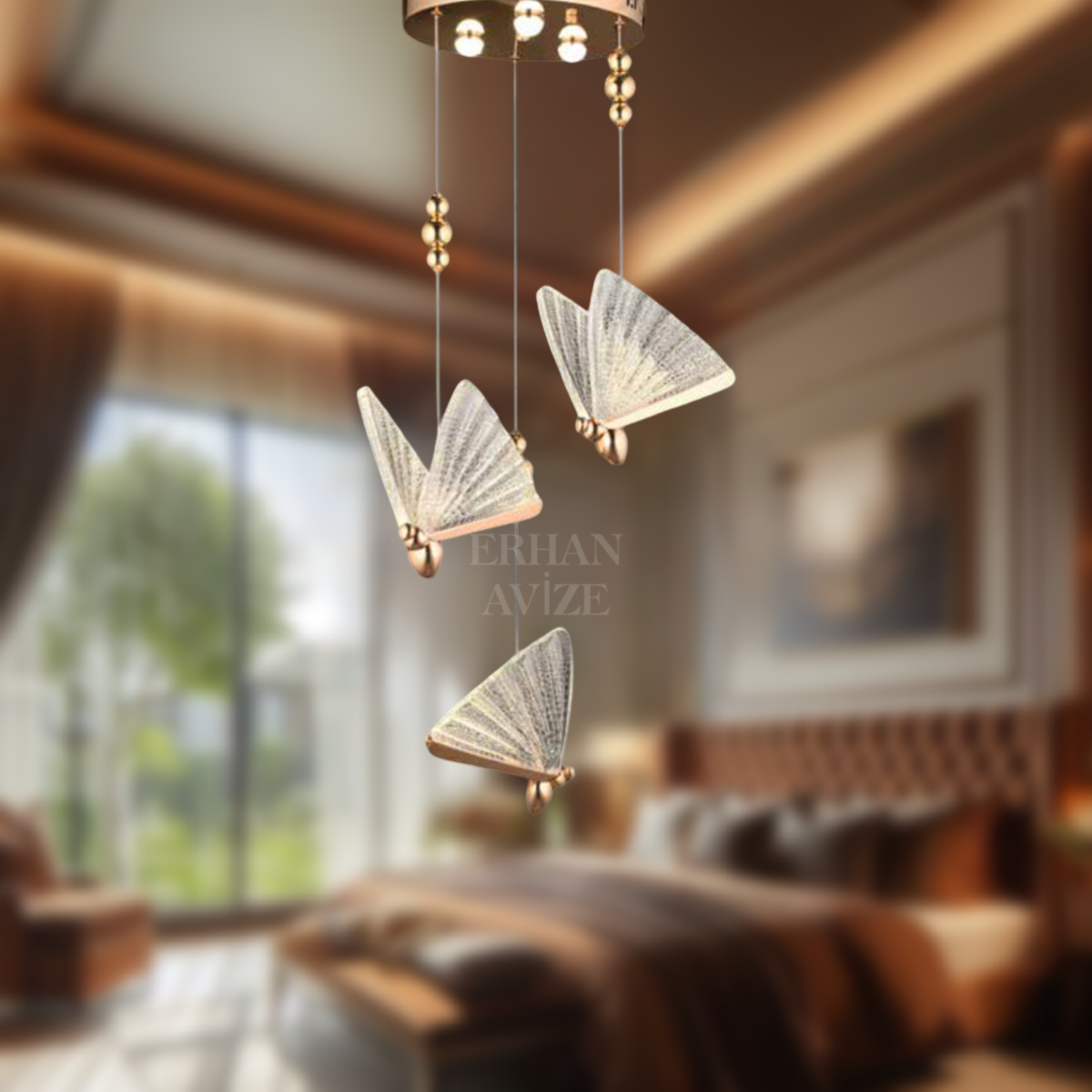 EAAD-82 3’lü Sarkıt Gold LED Avize