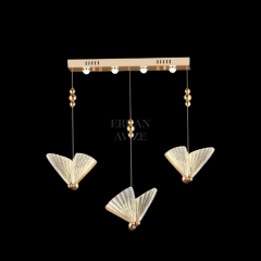 EAAD-82 YM 3’lü Kelebek Gold Sıralı LED Avize