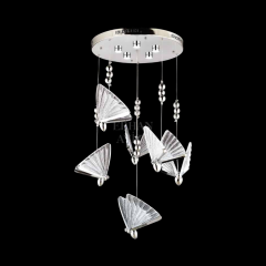 EAAD-82 6’lı Kelebek Sarkıt Krom LED Avize