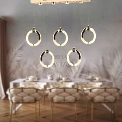 EASD-227 5’li YM Sıralı  Gold  LED Avize