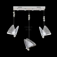 EAAD-82 YM 3’lü Kristal Krom Sıralı LED Avize