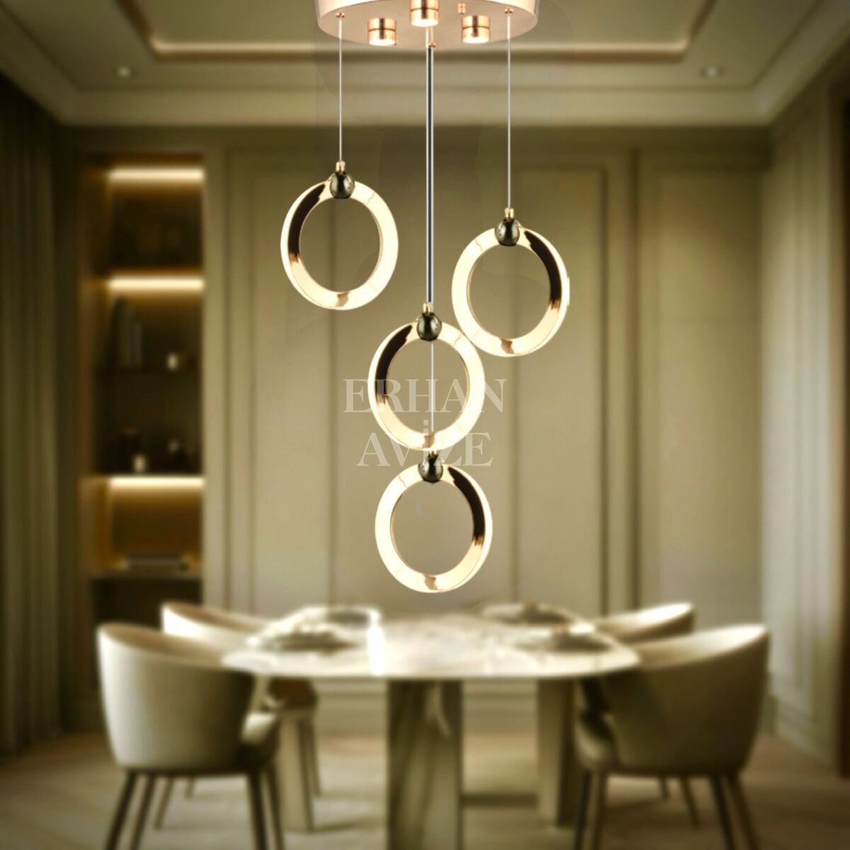 EASD-227 4’lü Sarkıt Gold LED Avize