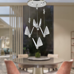 EAAD-82 4’lü Kelebek Sarkıt Krom LED Avize