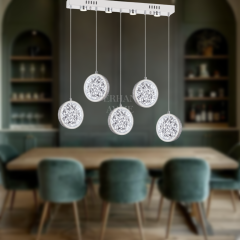 EAAD-90 YM 5’li Kristal Krom LED Sıralı Avize