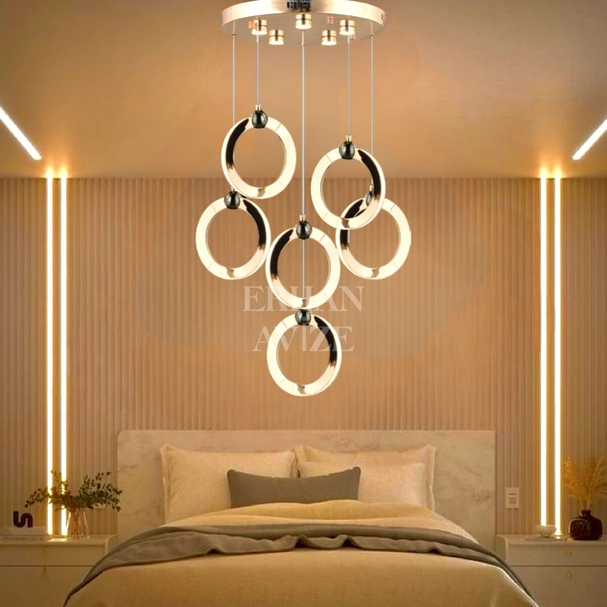 EASD-227 6’lı Sarkıt Gold LED  Avize