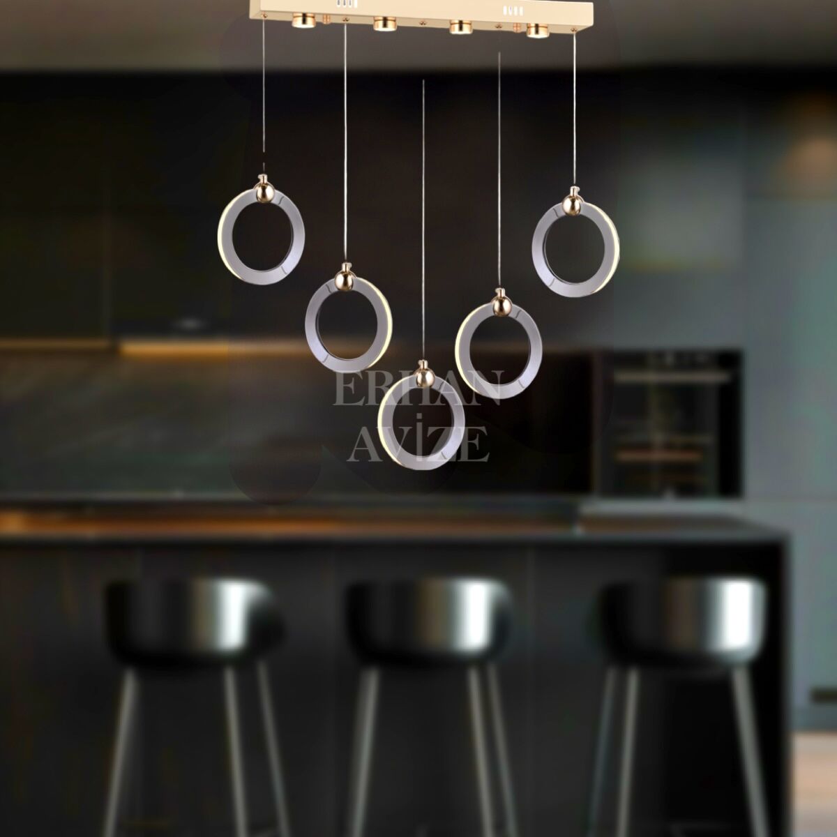 EASD-227 5’li YM Platin Sıralı LED Avize