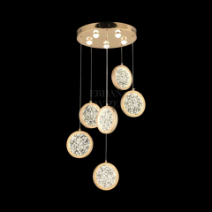 EAAD-90 6’lı Kristal Sarkıt Gold LED Avize