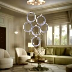 EASD-227 6’lı Sarkıt Platin LED Avize