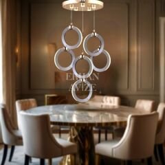 EASD-227 6’lı Sarkıt Platin LED Avize