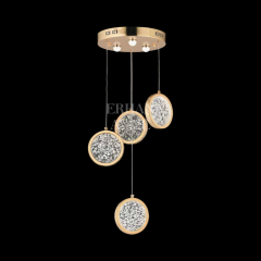 EAAD-90 4’lü Kristal Sarkıt Gold LED Avize