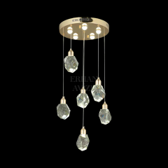 EAPV-127 6’lı Kristal Sarkıt Gold LED Avize