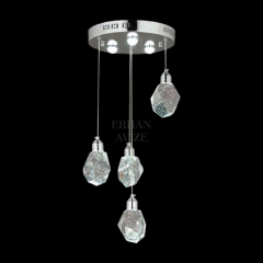 EAPV-127 4’lü Kristal Sarkıt Krom LED Avize