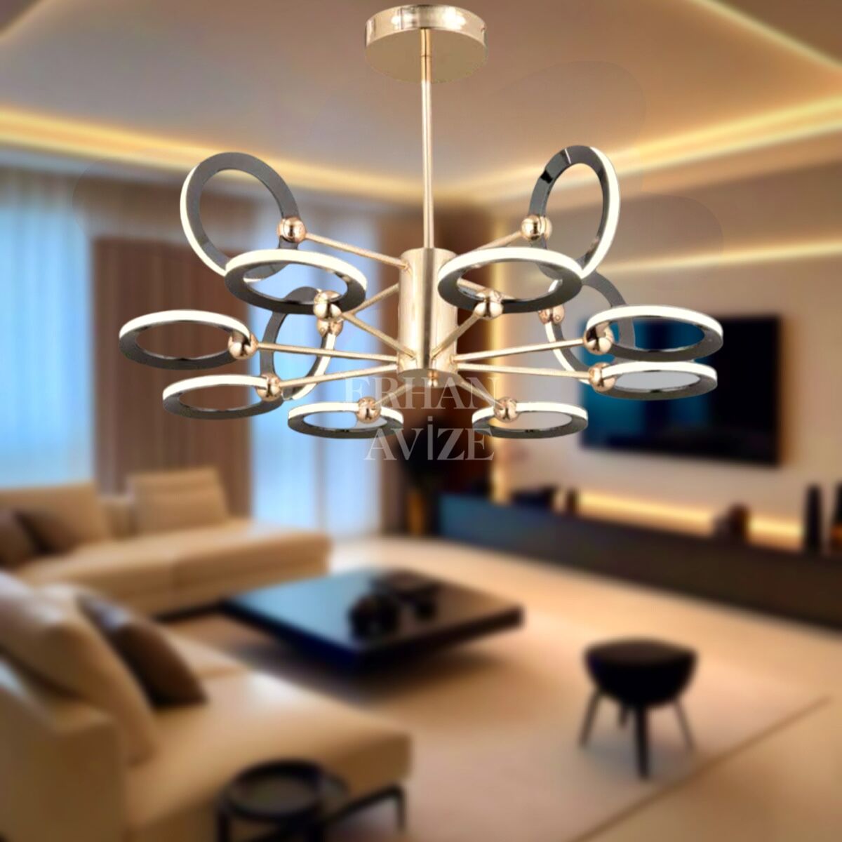 EASD-228 8+4’lük Platin LED Avize