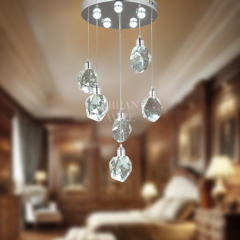 EAPV-127 6’lı Kristal Sarkıt Krom LED Avize