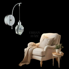 EAPV-127 Kristal Krom LED Aplik