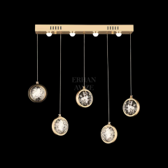 EAAD-85 YM 5’li Kristal Gold Sıralı LED Avize