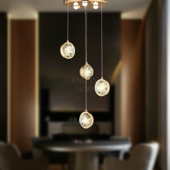 EAAD-85 Kristal Sarkıt Gold LED Avize