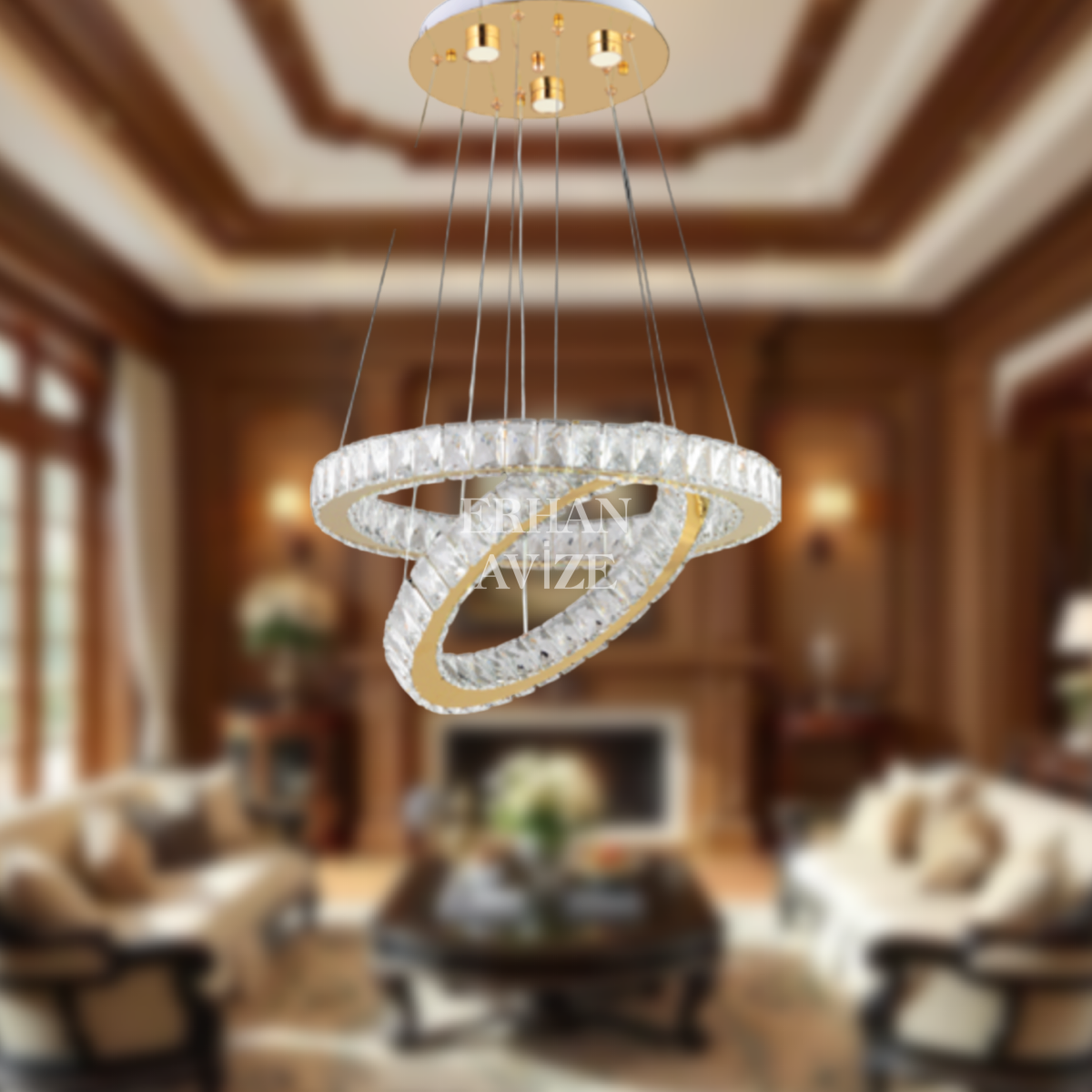 EAPV-101 Kristal Sarkıt Gold LED Avize