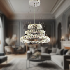 EAPV-104 Kristal Sarkıt Krom LED Avize