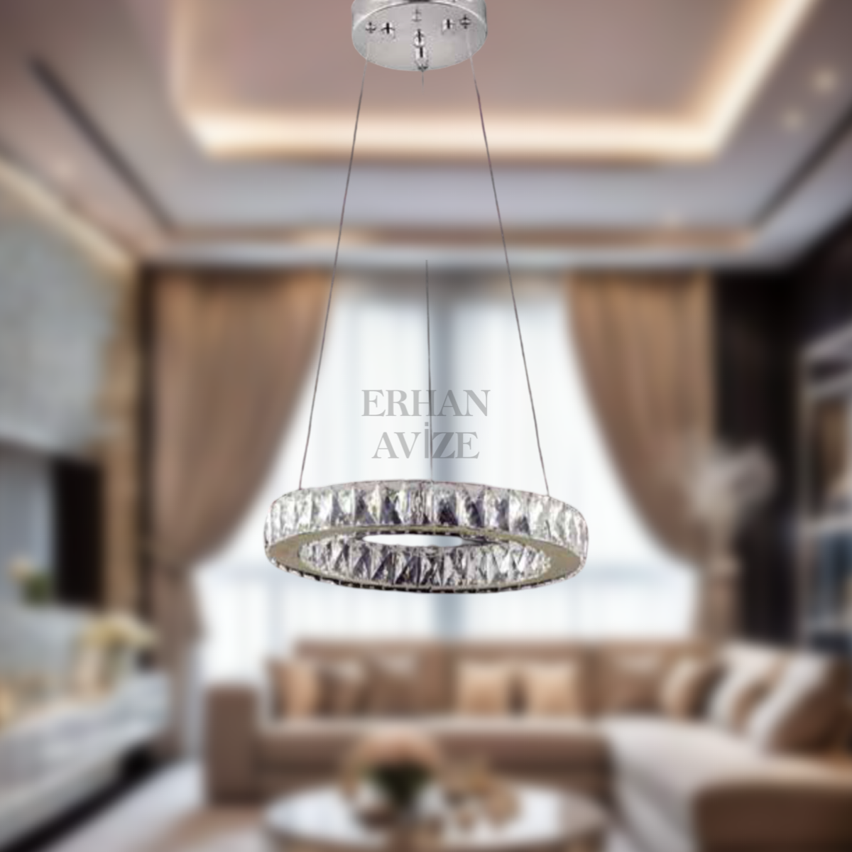 EAPV-103 Kristal Sarkıt Krom LED Avize