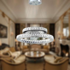 EAPV-102 Kristal Sarkıt Oval Krom LED Avize