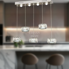 EAPV-109 YM Kristal Sıralı Krom LED Avize