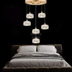 EAPV-109 6’lı Kristal Sarkıt Gold LED Avize