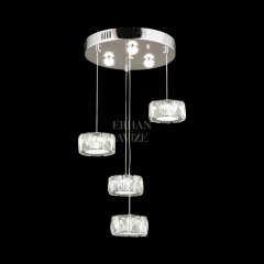 EAPV-109 4’lü Kristal Sarkıt Krom LED Avize