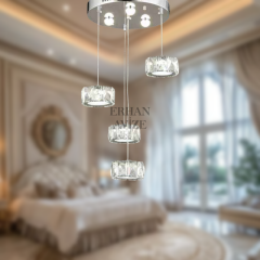 EAPV-109 4’lü Kristal Sarkıt Krom LED Avize