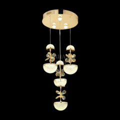 EAAD-46 4’lü Kristal Sarkıt Gold LED Avize
