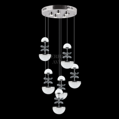 EAAD-46 Kristal Sarkıt Krom LED Avize