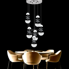EAAD-46 Kristal Sarkıt Krom LED Avize