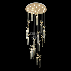 EAAD-34 18’li Kristal Sarkıt Gold LED Avize