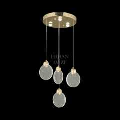 EAPV-123 4’lü Kristal Sarkıt Gold LED Avize