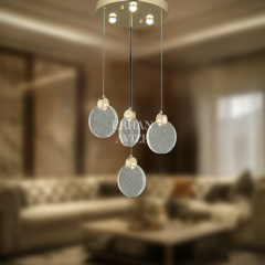 EAPV-123 4’lü Kristal Sarkıt Gold LED Avize